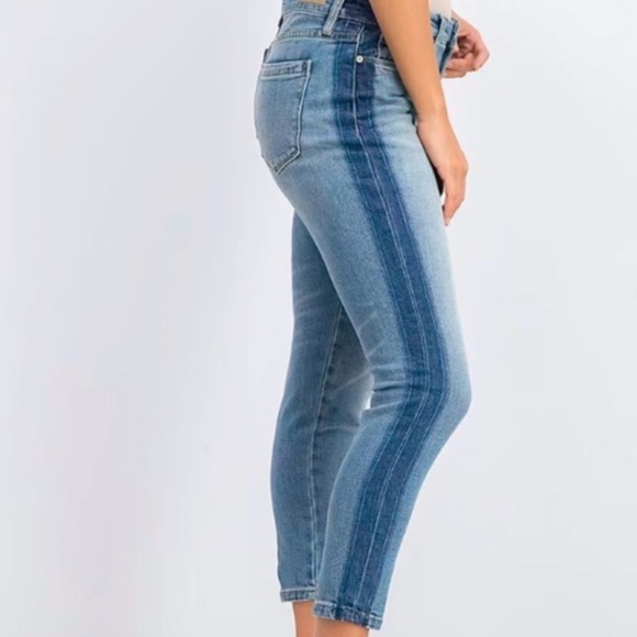 BLANK NYC Side Stripe Tuxedo Skinny Classic Raw Hem Jean 27 - Picture 1 of 10